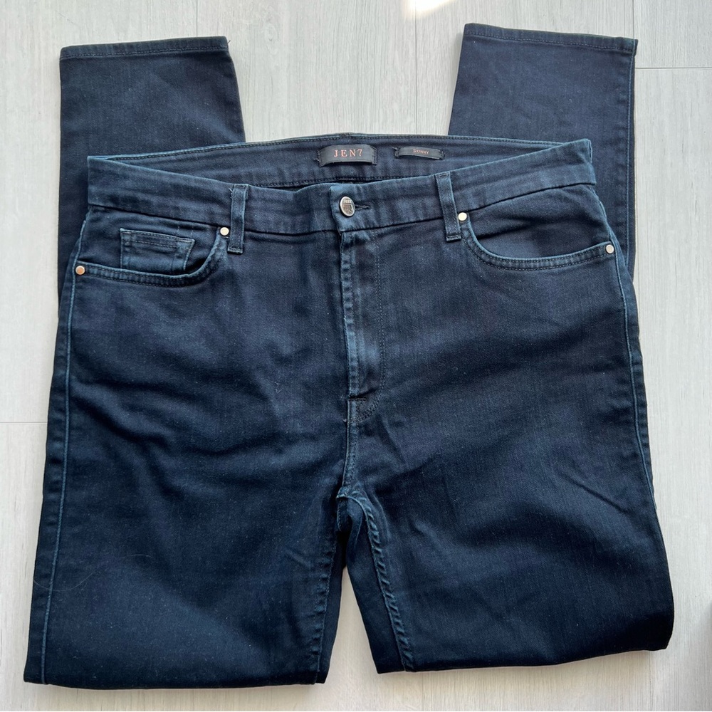 JEN7 by 7 for All Mankind Skinny Jeans in Dark Blue sz 14 stretch